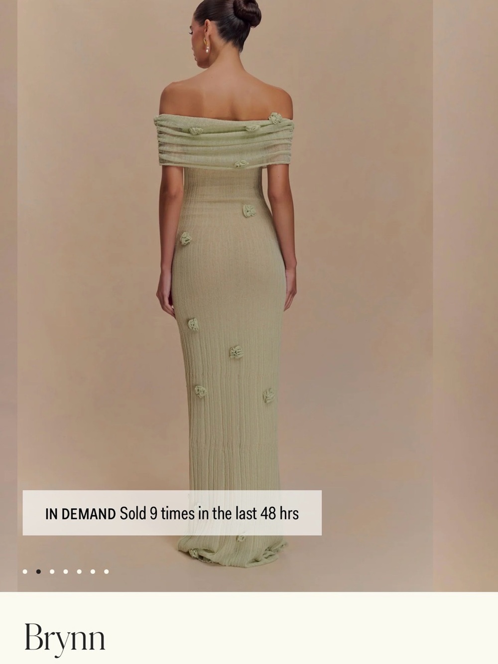 Meshki Brynn Off-Shoulder Sage Green Maxi Dress - Picture 2 of 4
